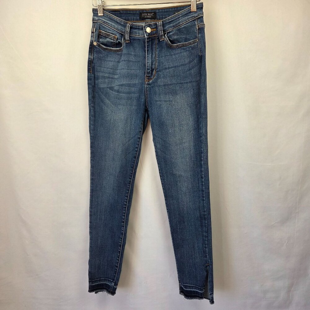 Judy Blue  Skinny Fit Jeans Mid-Rise Raw Hem Jeans Size 5/27
